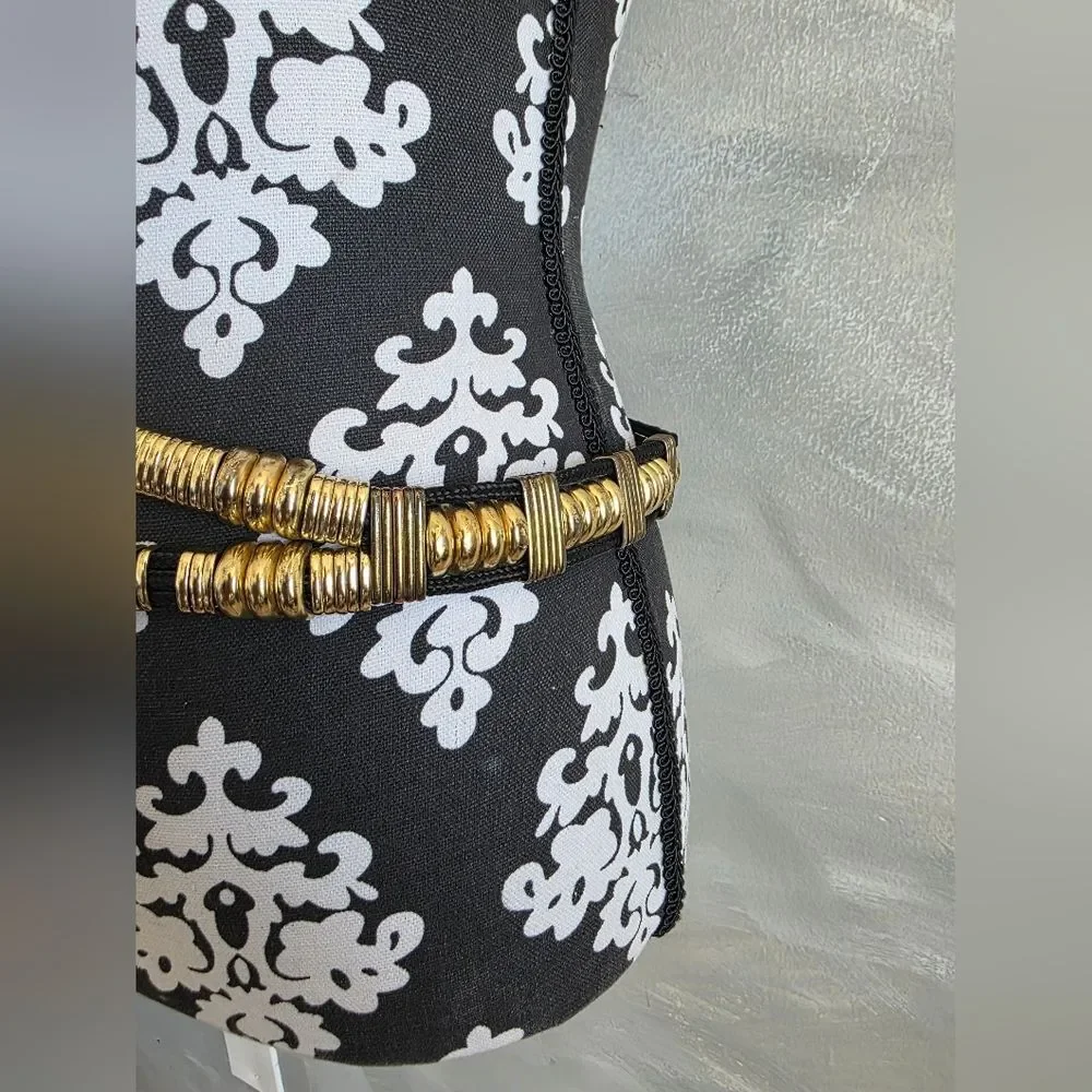Vintage Korean Made Goldtone Metal Rope Waist Belt 40'L